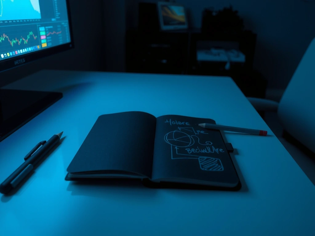 Workspace with abstract design notes